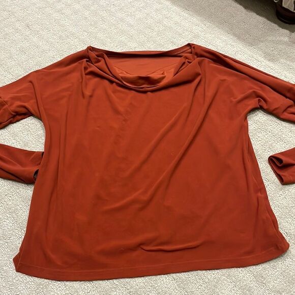 cowl neck orange sweater   - Picture 1 of 2